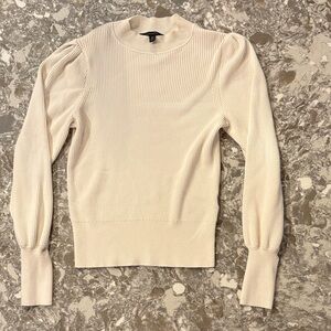 Banana Republic Ivory Ribbed Knit Top